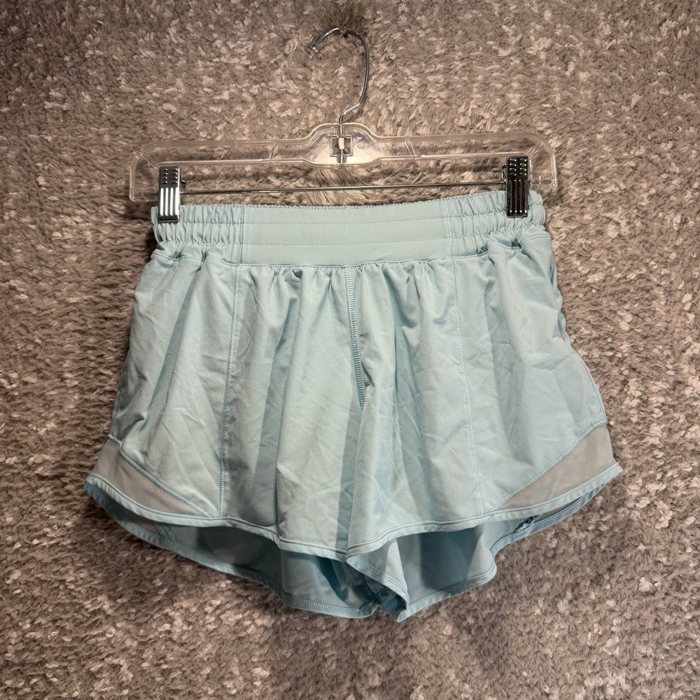 Lululemon Hotty Hot Short 3.5" Blue 6 Tall Zip Pockets Lined Sporty Running